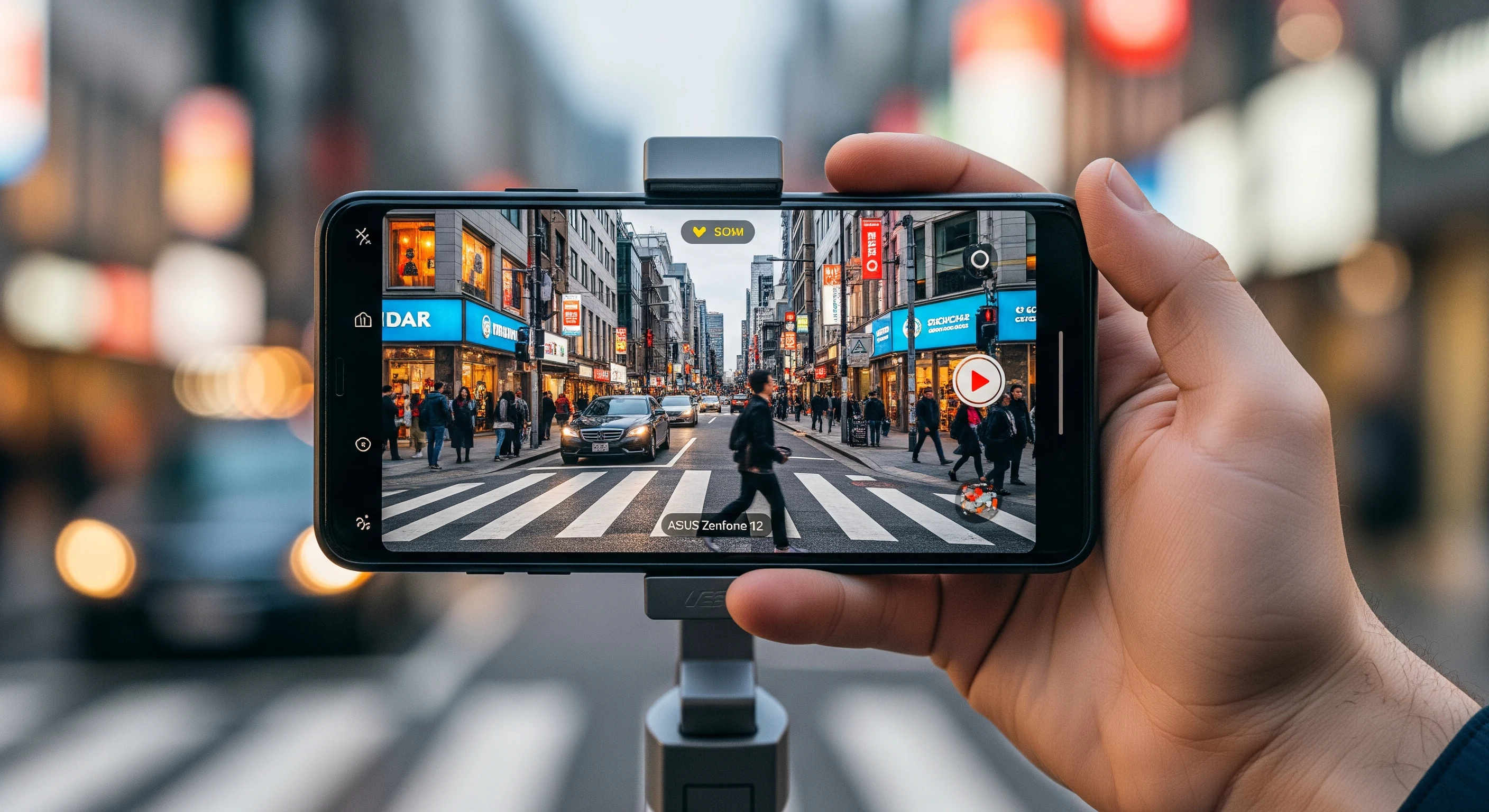 A smooth, stable video being recorded on a phone.