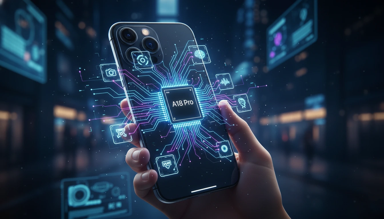 معالج A18 Pro في iPhone 16 Pro مع قدرات الذكاء الاصطناعي المتقدمة.